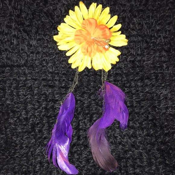 Purple Feather Earrings - Picture 9 of 16